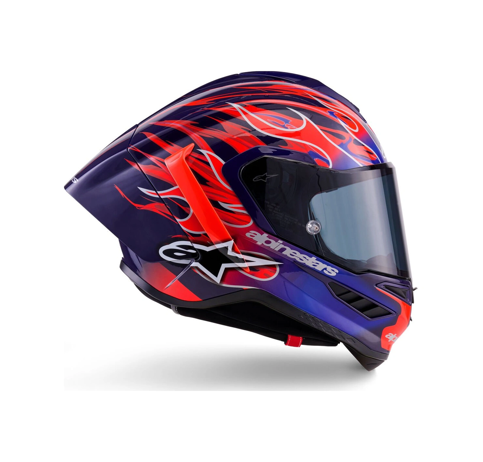 Alpinestars Supertech R10 Carbon Flyte Spor Motosiklet Kaskı Kırmızı Lacivert