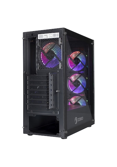 Zoko Melody 4x12 CM Auto Rainbow Fanlı Temper Cam Mesh Panel Gaming Bilgisayar Kasası