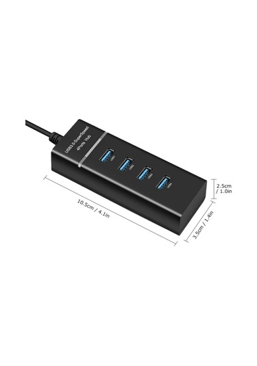 Gajeena Usb 3.0 4 Port Hub - 5gbps Hızlı Veri Transferi, Usb 2.0/1.1 Uyumlu, Taşınabilir, Plug & Play Bilgisayar Port Genişletici