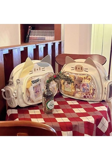 Dancemonkey Style Sırt Çantası Şeffaf Pu Moda Kese Sevimli Itabag Fermuarlı Cep Çantası Çok Renkli