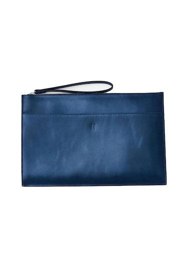 Beverly Kadın Lacivert Deri Cepli Fermuarlı Rfid Korumalı Portföy Çanta Lacıvert