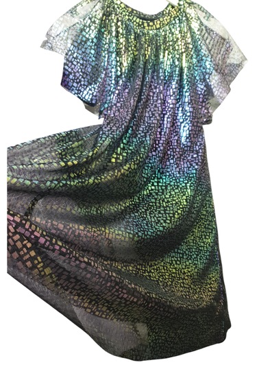 Kız Çocuk Renk Geçişli Astarlı Renkli Şık Elbise