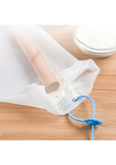 River World Orta Hamur Torbası Silikon Şeffaf Hamur Yoğurma Torbası Ekmek Makarna Mantı  Hamuru Kolay Yoğurma