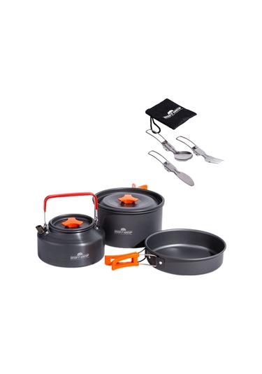 Tencere Tava Çaydanlık Ve Çatal Kaşık Bıçak Seti TTC-CKB-2792 Açık Gri