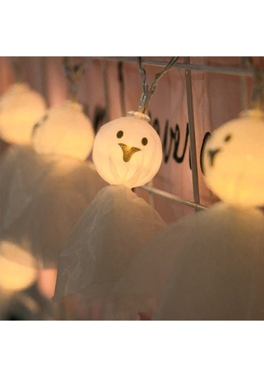 Suofeng Halloween Dekoratif Işık Zinciri 10 Led Fantom/kemik/örümcek Desenli Pil Yok Duvar/veranda Süsü