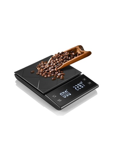 3kg/0.1g Hassas Mutfak Terazisi, Zamanlayıcılı-fırınlama, Siyah