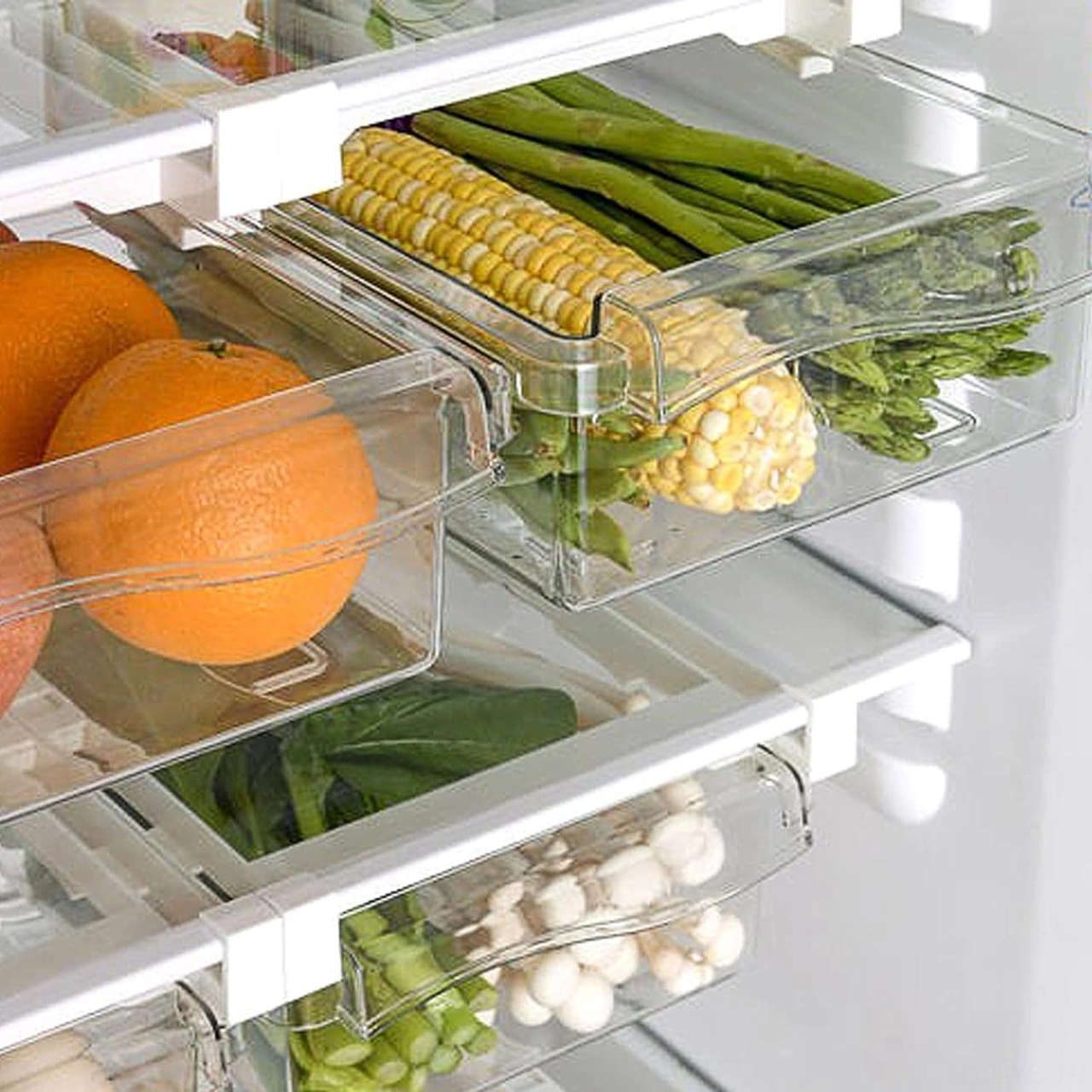 Yunboo Buzdolabı İçin Pp Materyal Transparan Seçmeli Çekmeli Dolap - Yiyecekleri Düzenle, Mekan Tasarruf Et, Kolay Erişim 30x16x8cm Şeffaf