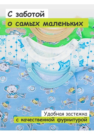 Ivanovo Kids Yeni Doğan Bebekler İçin 3'lü Body Takımı 337201523 Açık Mavi