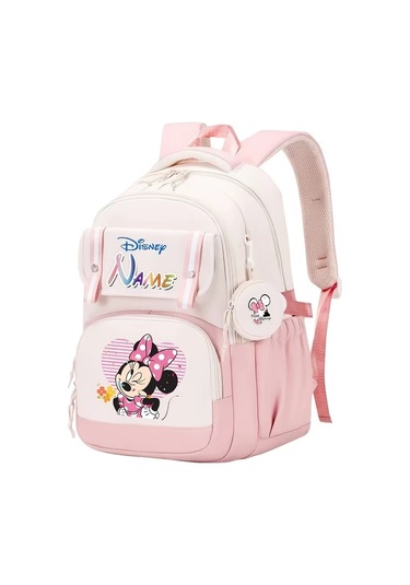 Wangxi Disney Minnie Mouse Sırt Çantası E Sku Özel İsim Ayarlanabilir Askı Hafif Rahat Tablet Bölmeli Büyük Kapasite Günlük Kullanım Seyahat Tatil Hediyesi 40g Geo Black