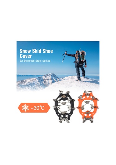 Vkemall 32 Dişli Paslanmaz Çelik Buz Tırnağı - Kaymayı Önleyen Ayakkabı Aksesuarı