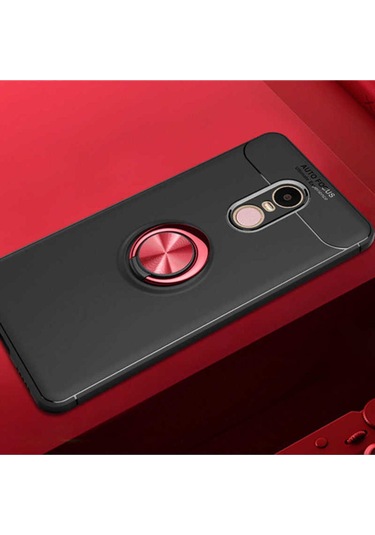 Xiaomi Redmi Note 4x Kılıf Zore Ravel Silikon Kapak Siyah-Kırmızı