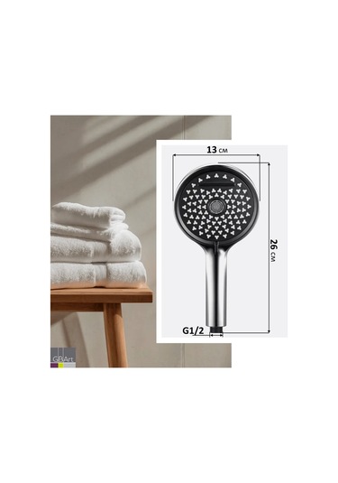 Haiba Büyük Duş Başlığı, 4 Modlu 262621473 Gri