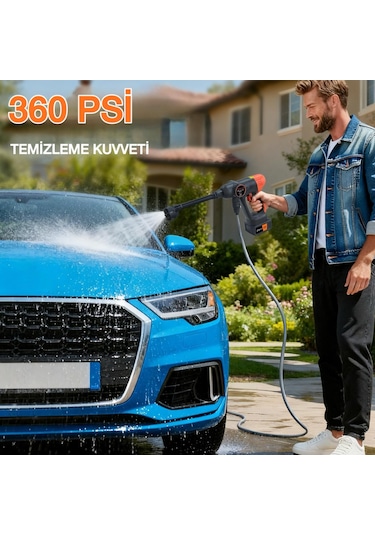 Kraft Hart Çift Akülü Şarjlı Yüksek Basınçlı Oto Yıkama Makinesi