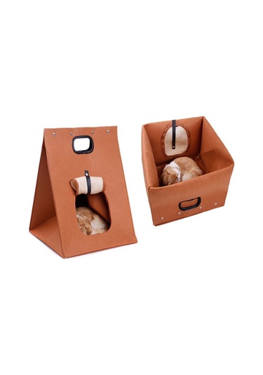 Dofolink Çıkarılabilir Ve Yıkanabilir Katlanabilir Keçe Evcil Hayvan Yatağı Yaratıcı Taşınabilir Açık Keçe Entegre Kedi Yatağı Yeşil