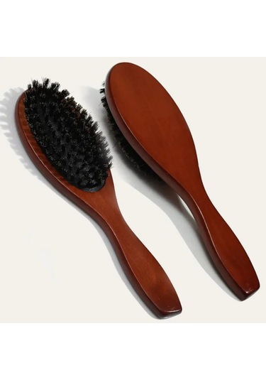 Doğal Domuzu Kıl Saç Fırçası Masaj Tarağı Anti-statik Saç Derisi Saç Fırçası