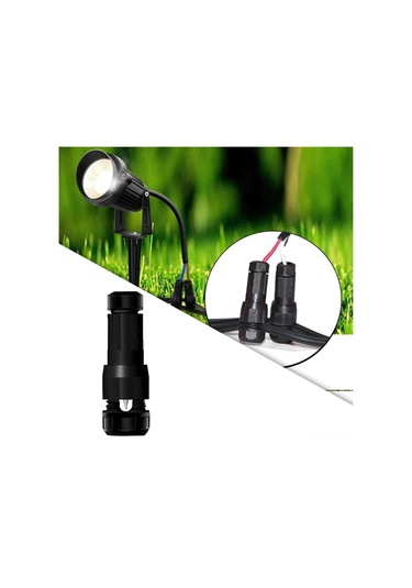 Yaozixa Siyah Nylon Bahçe Işığı Bağlantısı, Dış Mekan Elektrikli Bağlayıcı, Delikli Tap Konnektörü - 1 Adet