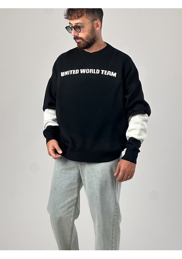 Oversize Siyah New York Erkek Triko Sweat Coc1043 Siyah