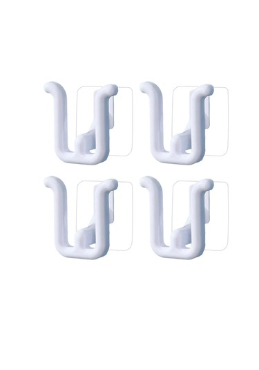 Plastik Yapışkanlı Banyo Hol Terlik Askılığı Al4469-4 Adet Beyaz