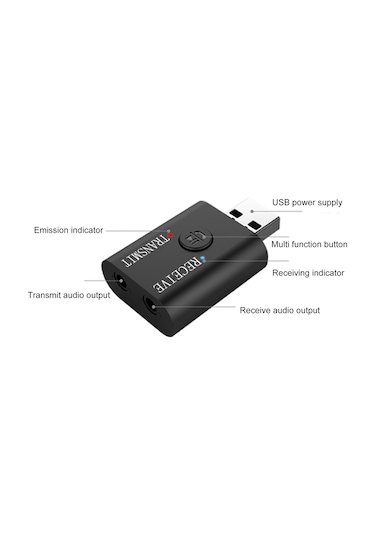 Lemestar Bluetooth 5.0 Alıcı Verici - Tv, Araç Ve Kulaklıklar İçin Kablosuz Ses Adaptörü