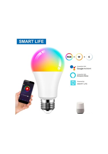Qingmipy E27 Wifi Akıllı Ampul, Rgbcw Renk Ve Parlaklık Ayarlı, Alexa/google Home Ses Kontrolü, Smart Life Uygulaması İle Uzaktan Kontrol 10w-1000lm