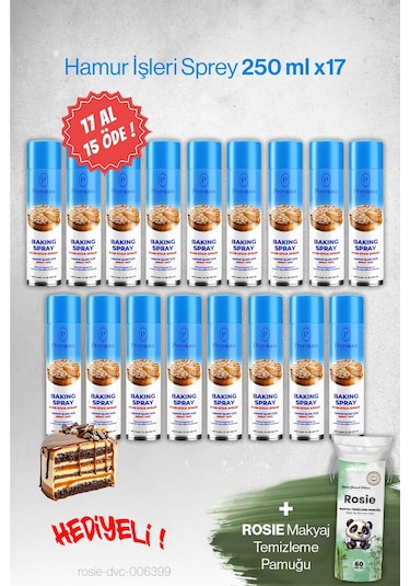 Premium Hamur İşleri Sprey Yağ 17 Al 15 Öde, 250 Ml Hediyeli