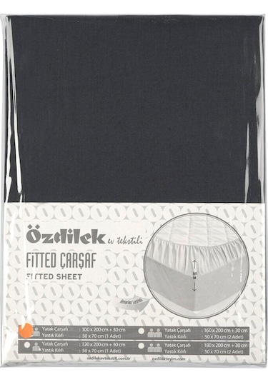 Özdilek Fıtted Yastıklı Çarşaf 180x200+30 Antrasit Çok Renkli