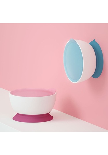 Sones Bebek Tamamlayıcı Gıda Kabı Kapaklı Bebek Beslenme Sofra Takımı Vakumlu Kase Kırmızı