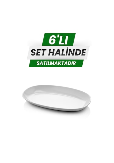 Alezy 606 Göreme Melamin Termostar Oval Kayık Tabak 19x11cm Beyaz