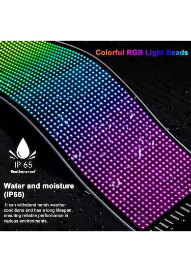 Hallow Led Matrix Panel Taşınabilir Bt Esnek Ekran Tam Renkli Lmk00393-2 16x64