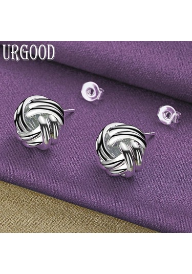 925 Ayar Gümüş Dokuma Küpe Parti Hediyeleri Moda Takı