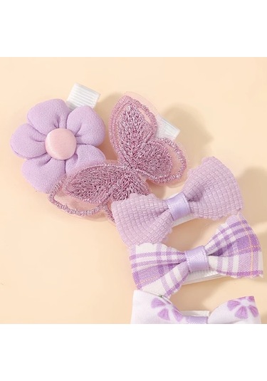 Willowhaven 10 Adet Bohemian Tarzı Çiçekli Fiyonk Saç Aksesuar Seti - Renk 2 Desenli Ve Düz Renk-2