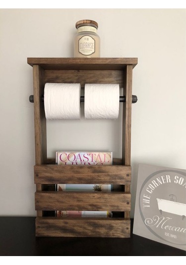 Halevia Ahşap Tuvalet Kağıtlığı Standı.