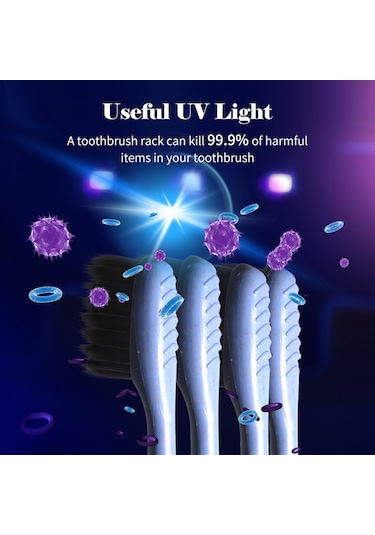 Akıllı Uv Diş Fırçası Rafı, 2 Havlu Barı, Diş Fırçası Sanitizatörü, Duvara Monte Banyo Diş Fırçası Tutucu, Usb Şarjlı Elektrikli Diş Fırçası Organizeri Siyah