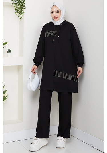 Zincir Detay Oysho İkili Takım 1660 - Siyah Siyah