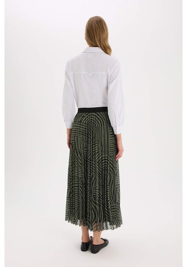 DeFacto Pilise Baskılı Şifon Maxi Tesettür Etek E5454AX25SPKH262