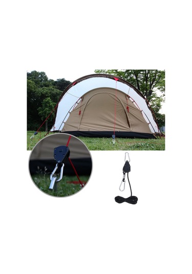 Homyl Guy Hattı Koşucu Kamp Çadır Tente Halat Kasnak L Siyah