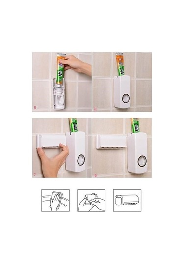 Banyo Dekoru İçin 5 Diş Fırçası Tutan Otomatik Diş Macunu Sıkacağı Diğer