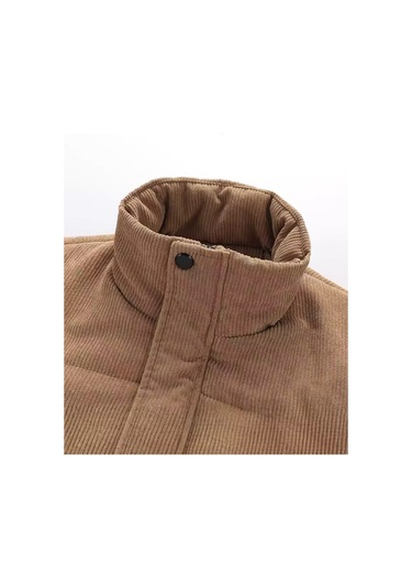 Yeni Kadife Kalınlaştırılmış Sıcak Beyzbol Yaka Erkek Pamuklu Ceket Yeşil