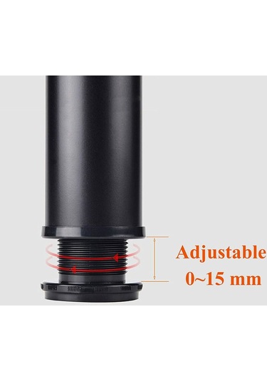 Mufunye 4 Ayarlanabilir Siyah Ayak 200mm Yükseklik Kalınlaştırmak Dolap Ayakları Masa Ayakları Mobilya Ayakları, Paslanmaz Çelik Ayarlanabilir Yükseklik 0-15mm Paslanmaz Çelik Vidalarla Birlikte Gelir