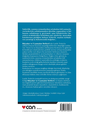Rüyalar Ve Uyanışlar Defteri  - Latife Tekin - Can Yayınları