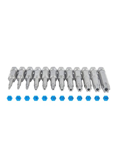 Dinosaurs 12 Paket Torx Başlı Tornavida Ucu Seti 1/4 Inç Hex Shank T5-t40 Yıldız Tornavida Alet Kiti 1 Paket Saplı