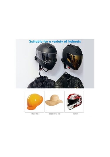 Ranyeek Duvar Tipi Çift Kanca Motosiklet Kask Tutucu - 180 Döner, Katlanabilir, Alüminyum Malzeme, Helmet Ve Giysi Saklama, Garaj/ofis Uygun Siyah