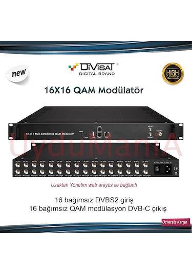 Divisat 16x16 Qam Modülatör -16 Frekans Giriş 16 Dvb-C Rf Çıkış
