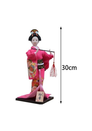 Lijinxu Magideal 30 Cm Japon Kimono Geyşa Bebek Geleneksel Kırmızı