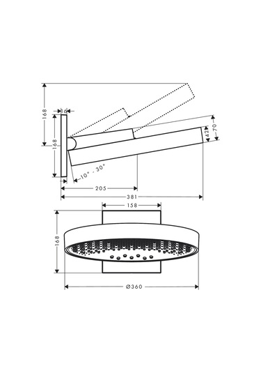 Hansgrohe Raınfınıty Tepe Dusu 360 3Jet Duvar Baglantısı Ile Krom Diğer