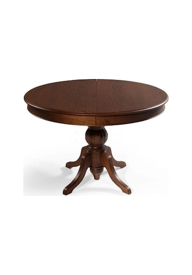 Lindon Baba Ayak Yuvarlak Açılır Masa 110x110 Ceviz