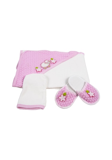 Pembe Panda 10 Parça Hastane Çıkışı Ve 4 Parça Bebek Bornoz Seti Pembe