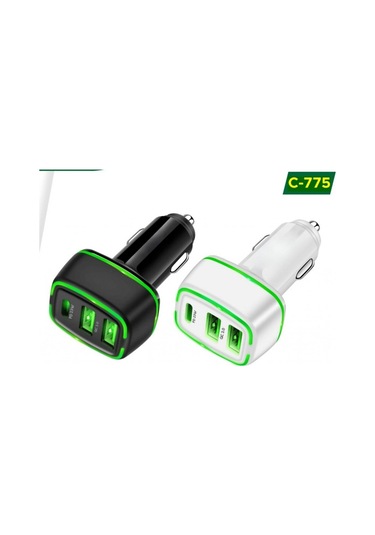 C-775b 45w Pd+qc 3.0 Usb-a Usb-c 45w 2x Usb Araç Şarj Başlığı 4567873