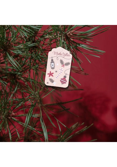 Yılbaşı Mutlu Yıllar Yazılı Hediye Etiketi, Yeniyıl Kokina Temalı