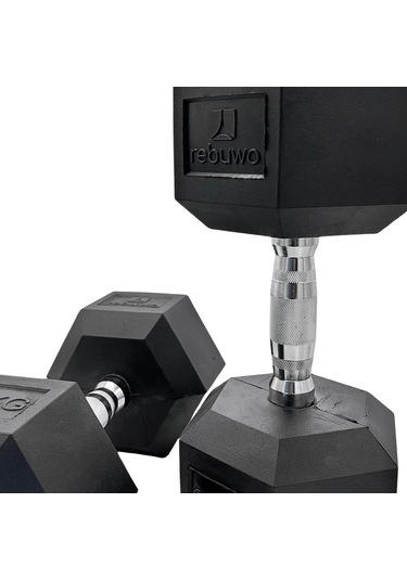 Rebuwo 27.5 KG 1 Adet Hex Dambıl Kauçuk Altıgen Dambıl Hex Dumbbell